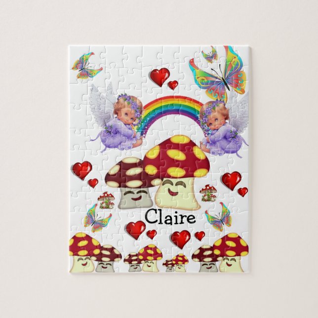 Rompecabezas champiñón, ángeles, mariposa de los a (Vertical)