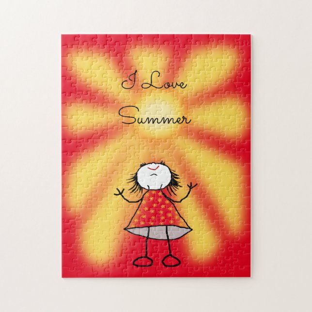 Rompecabezas Chica Sunshine - Amo el verano - Text (Vertical)
