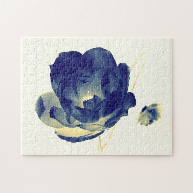 Rompecabezas color de rosa azul (Horizontal)