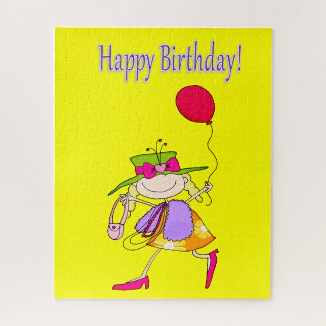 Rompecabezas coloridas Feliz cumpleaños, familia d (Vertical)