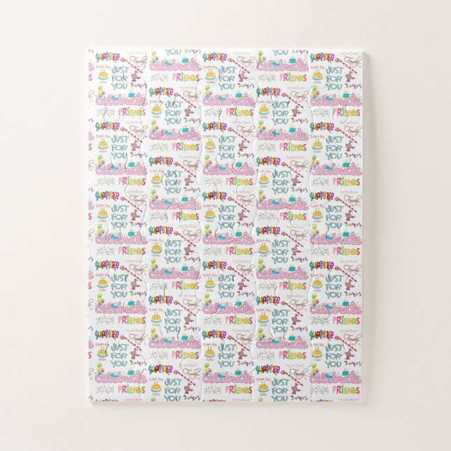 Rompecabezas coloridas Feliz cumpleaños, familia d (Vertical)