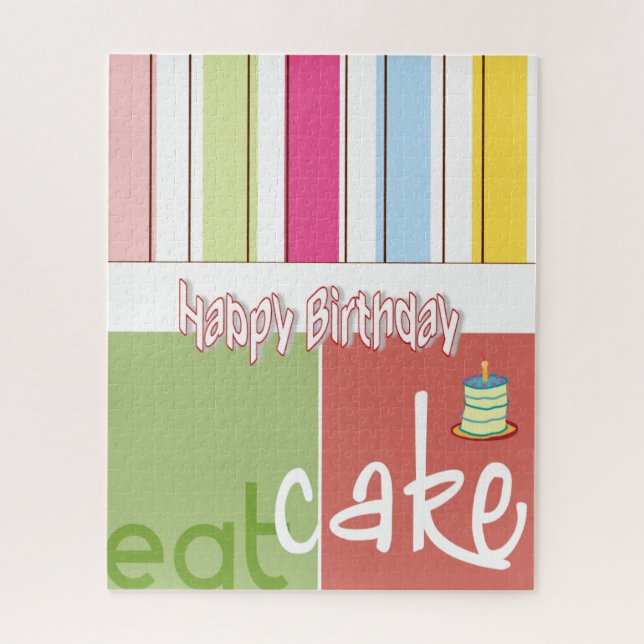 Rompecabezas coloridas Feliz cumpleaños, familia d (Vertical)