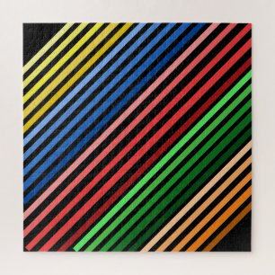 Rompecabezas - Coloridas líneas en negro