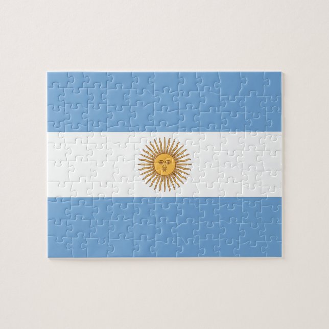 Rompecabezas con bandera de Argentina (Horizontal)