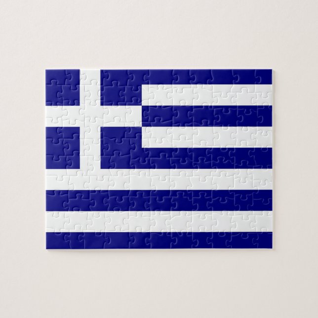 Rompecabezas con bandera de Grecia (Horizontal)