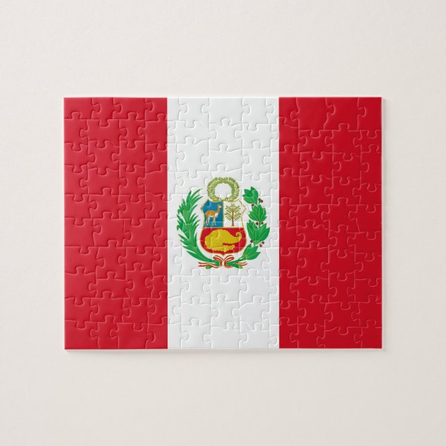 Rompecabezas con bandera del Perú (Horizontal)