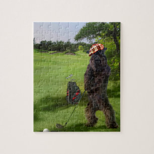 Rompecabezas con escena golfing divertida del
