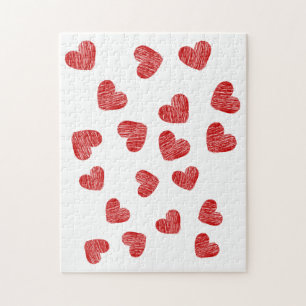 Rompecabezas con estampado en el corazón rojo