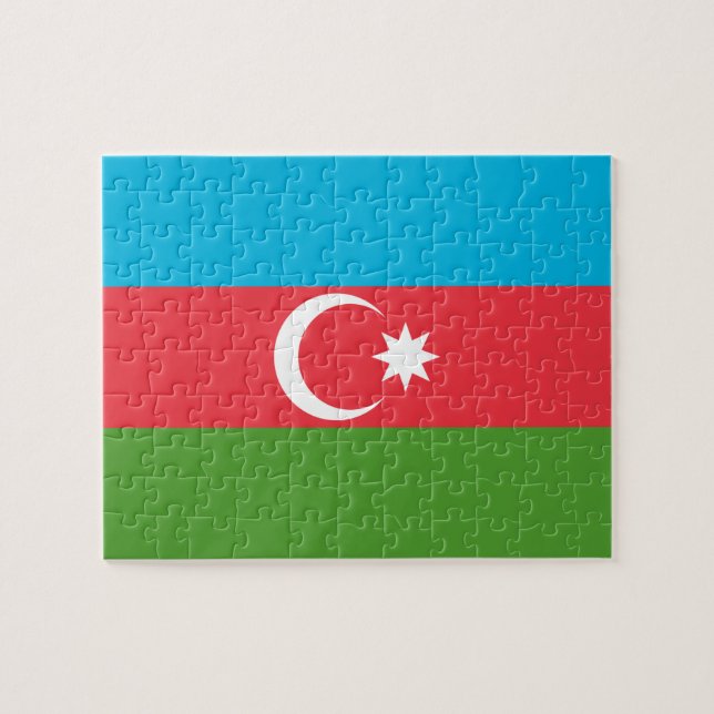 Rompecabezas con la bandera de Azerbaiyán (Horizontal)