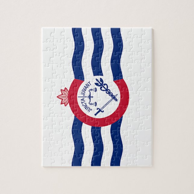 Rompecabezas con la bandera de Cincinnati (Vertical)