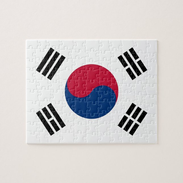 Rompecabezas con la bandera de Corea del Sur (Horizontal)