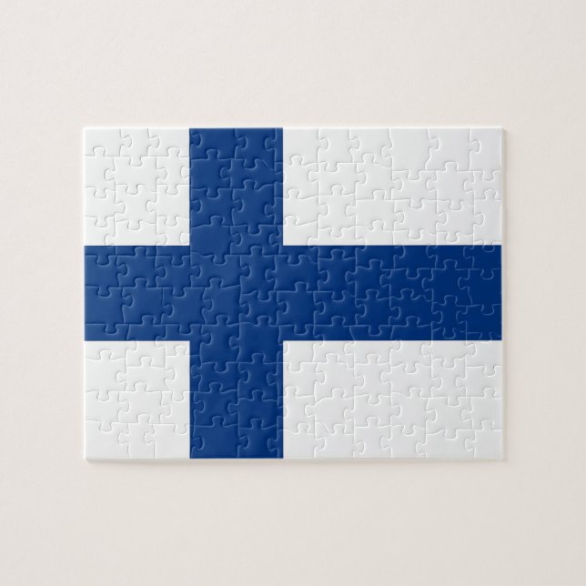 Rompecabezas con la bandera de Finlandia (Horizontal)