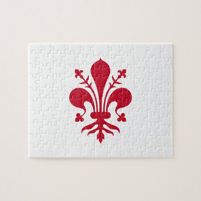 Rompecabezas con la bandera de Florencia, Toscana (Horizontal)