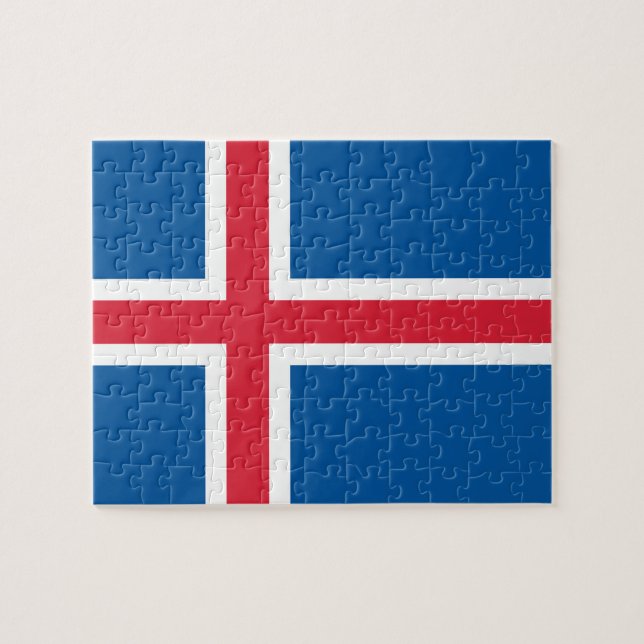 Rompecabezas con la bandera de Islandia (Horizontal)