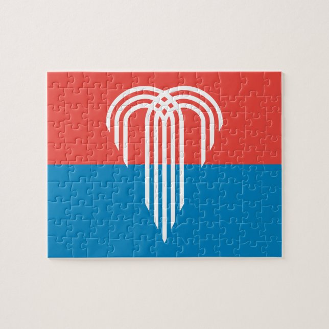 Rompecabezas con la bandera de Kansas City, Missou (Horizontal)