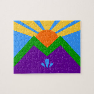 Rompecabezas con la bandera de Manitou Springs, Co