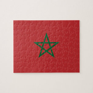 Rompecabezas con la bandera de Marruecos