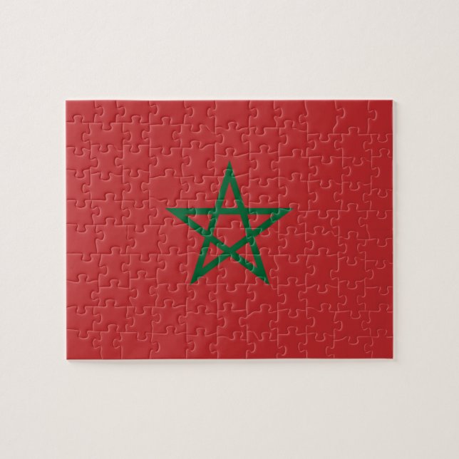 Rompecabezas con la bandera de Marruecos (Horizontal)