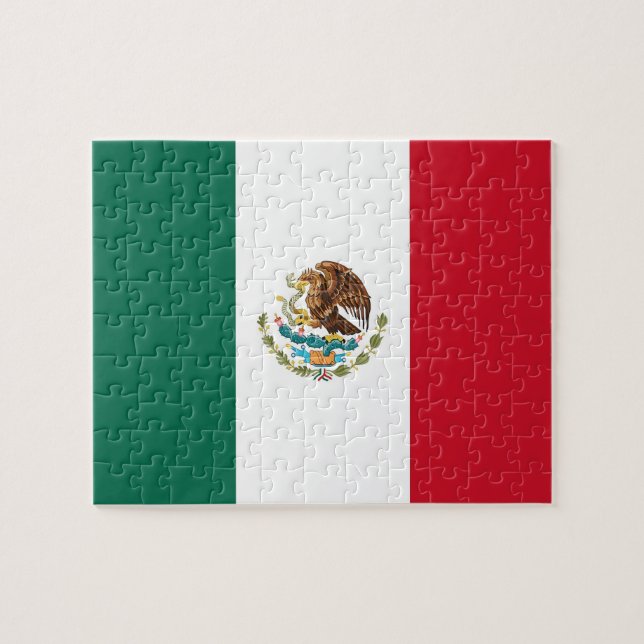 Rompecabezas con la bandera de México (Horizontal)