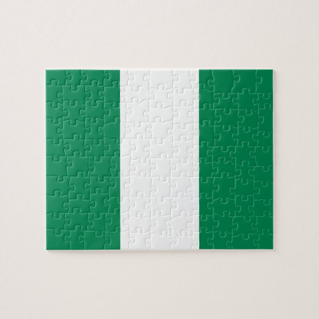 Rompecabezas con la bandera de Nigeria (Horizontal)