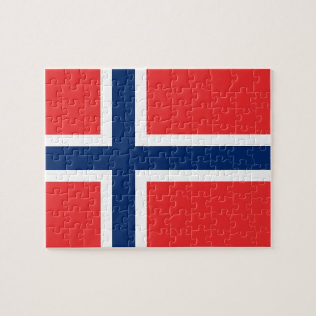 Rompecabezas con la bandera de Noruega (Horizontal)