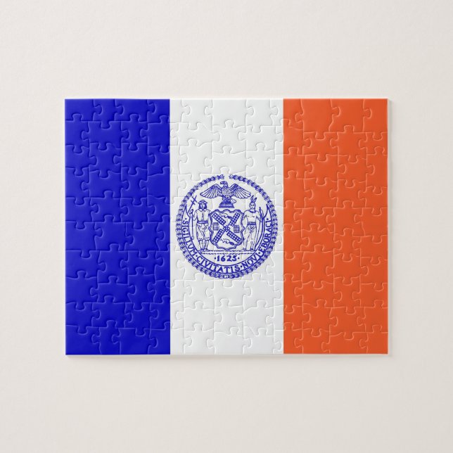 Rompecabezas con la bandera de Nueva York (Horizontal)