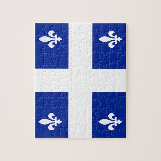 Rompecabezas con la bandera de Quebec, Canadá (Vertical)
