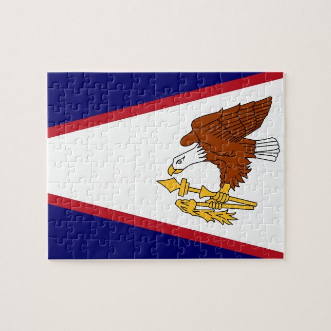 Rompecabezas con la bandera de Samoa Americana (Horizontal)