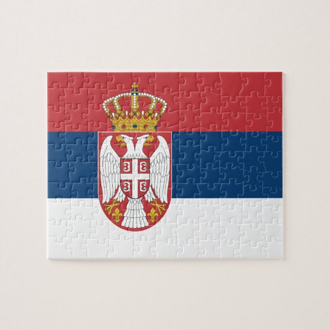 Rompecabezas con la bandera de Serbia (Horizontal)
