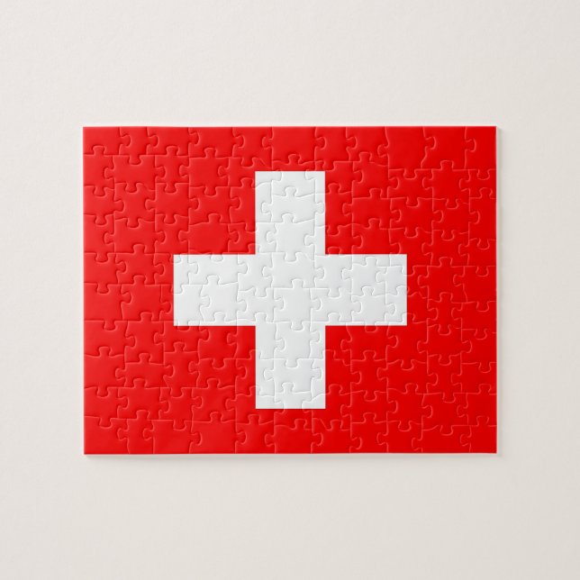 Rompecabezas con la bandera de Suiza (Horizontal)