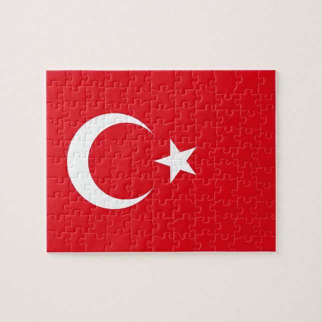 Rompecabezas con la bandera de Turquía (Horizontal)