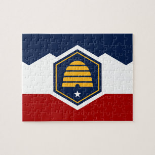 Rompecabezas con la bandera de Utah, EE. UU.