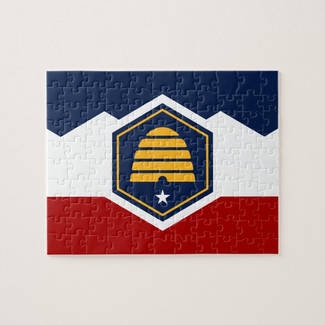 Rompecabezas con la bandera de Utah, EE. UU. (Horizontal)