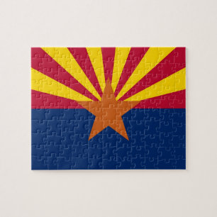 Rompecabezas con la bandera del estado de Arizona