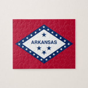 Rompecabezas con la bandera del estado de Arkansas