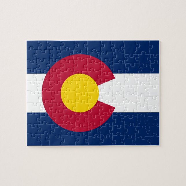 Rompecabezas con la bandera del estado de Colorado (Horizontal)