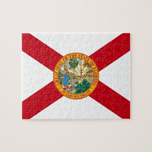 Rompecabezas con la bandera del estado de Florida (Horizontal)