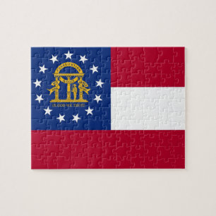 Rompecabezas con la bandera del estado de Georgia