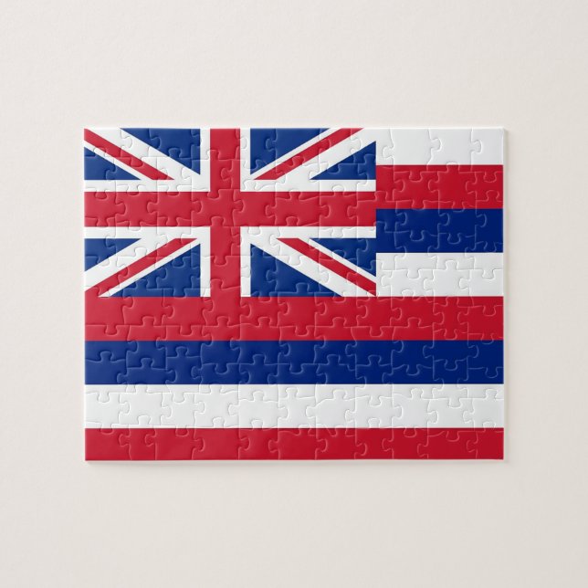 Rompecabezas con la bandera del estado de Hawaii (Horizontal)