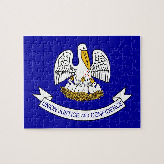 Rompecabezas con la bandera del estado de Luisiana (Horizontal)