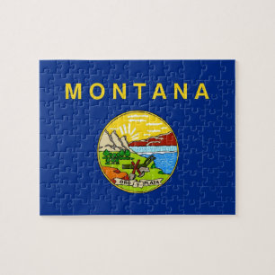 Rompecabezas con la bandera del estado de Montana