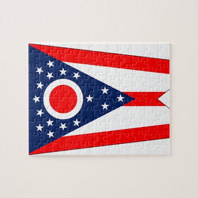 Rompecabezas con la bandera del estado de Ohio (Horizontal)