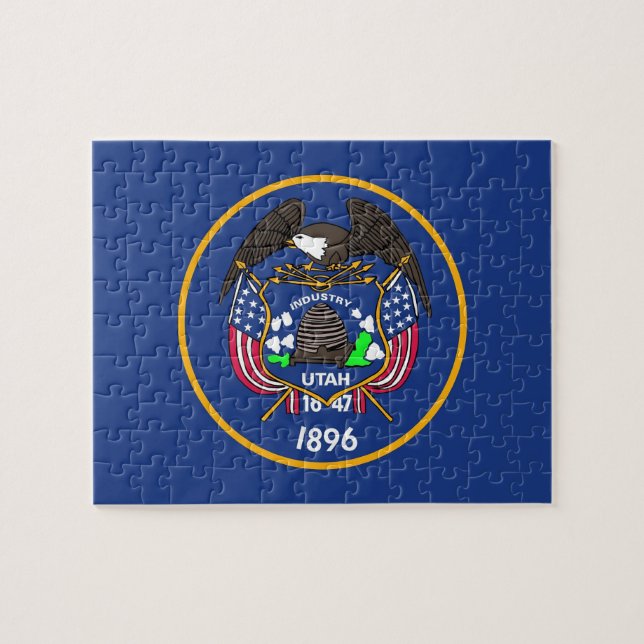 Rompecabezas con la bandera del estado de Utah (Horizontal)