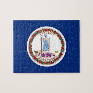 Rompecabezas con la bandera del Estado de Virginia
