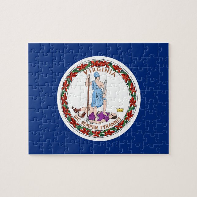 Rompecabezas con la bandera del Estado de Virginia (Horizontal)