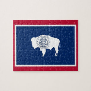 Rompecabezas con la bandera del estado Wyoming