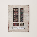 Rompecabezas con rompecabezas perfectamente imperf<br><div class="desc">Un diseño abstracto moderno de color rojizo,  beige y neutro sobre un fondo texturado. Dice "Perfectamente Imperfecto".</div>