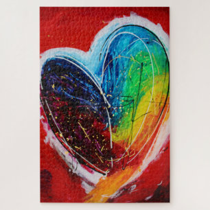 Rompecabezas corazón, el amor en color