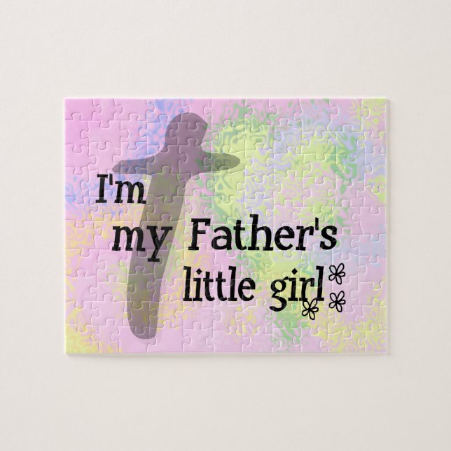 Rompecabezas cristiano Chica con corazones rosados (Horizontal)