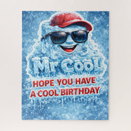 Rompecabezas cubo de hielo enfriando, feliz cumple